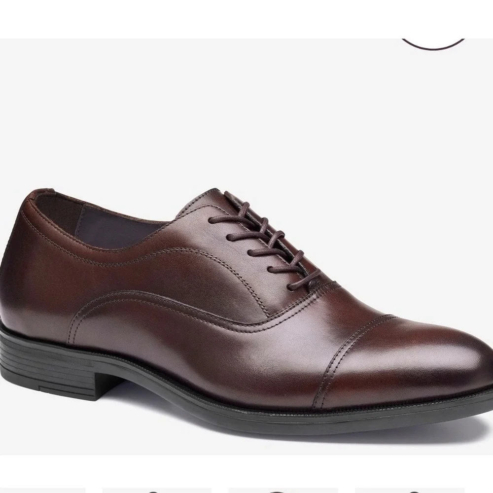 J Murphy Johnston & Murphy Mens 8M Burgundy Leather Cap Toe Oxfords